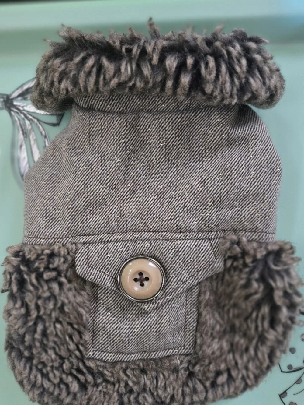 Minature Dog Breed Khaki Sherpa-Lined Vest
